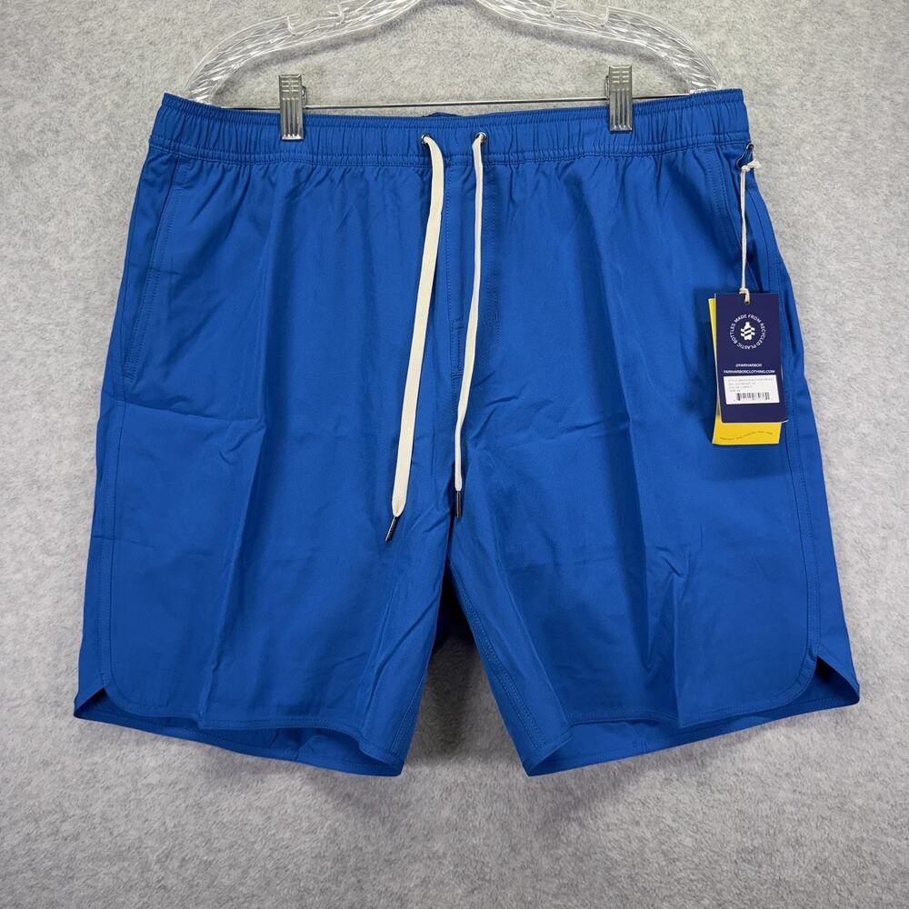 Fair Harbor Anchor Swim Trunks Cobalt Blue Lined Drawstring Size 3XL NEW